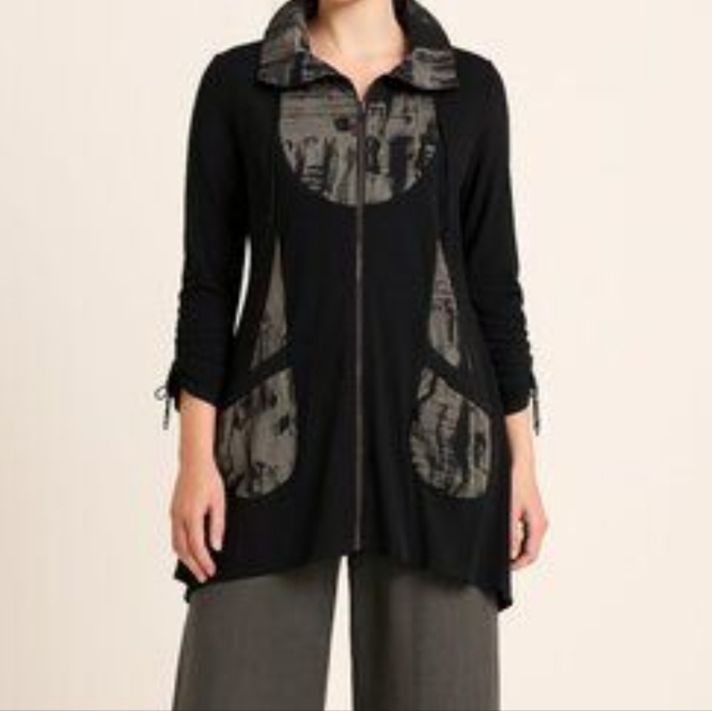 Joseph Ribkoff 3/4 Sleeve Long Zip Up Jacket - Picture 8 of 8